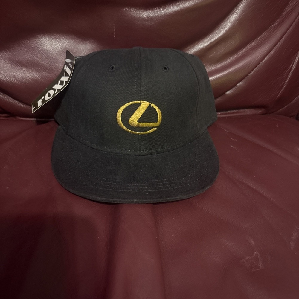 Vintage Lexus Black Westside Dealership Leather Strap Back  Cap Hat Embroidered